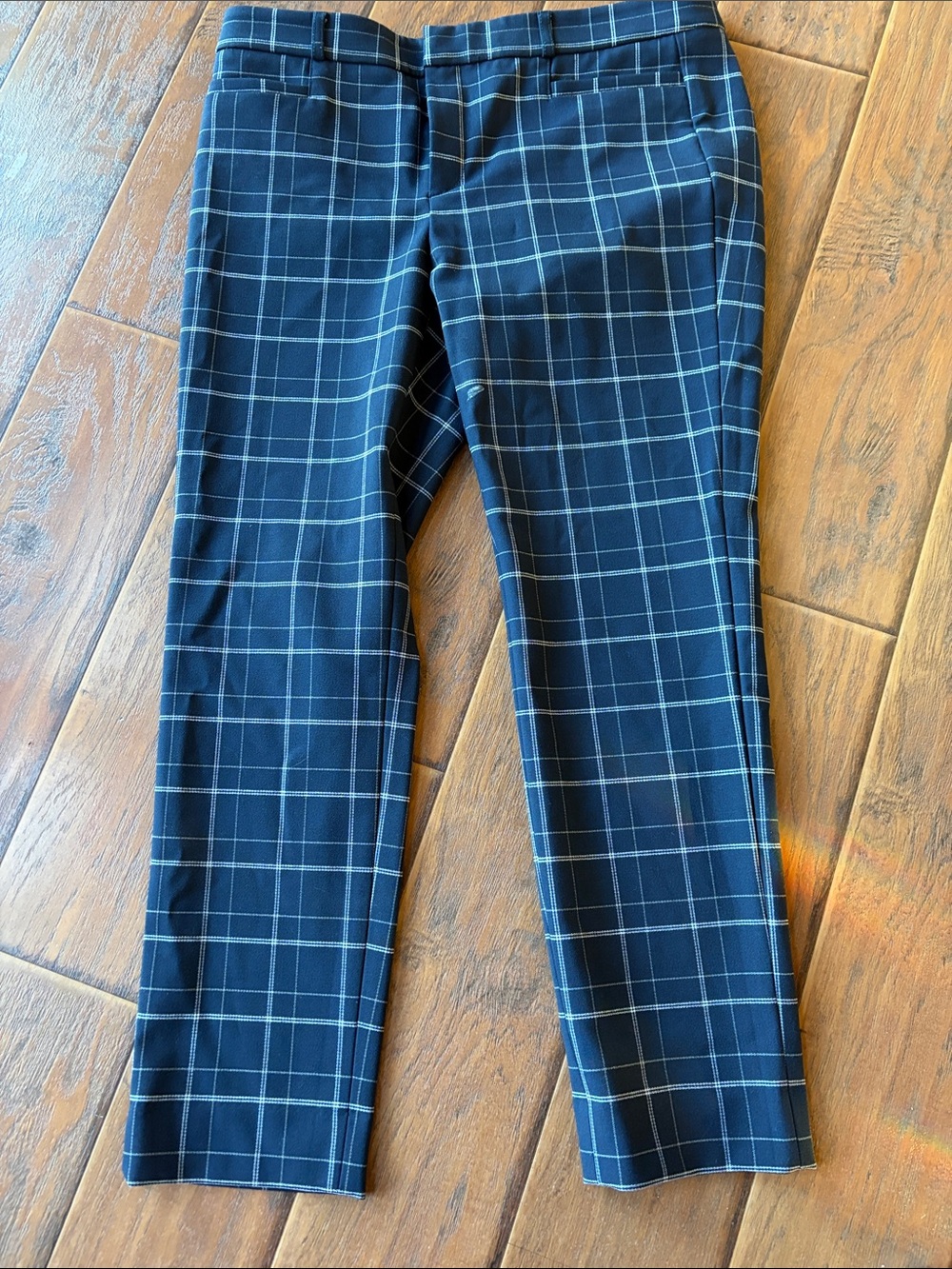 Banana Republic Navy Blue Windowpane Dress Pants - Size 10
